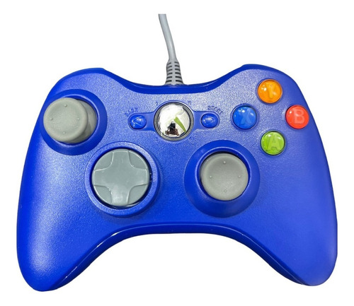 Joystick Mando Generico Para Xbox 360 Con Cable Pc Color Color Azul