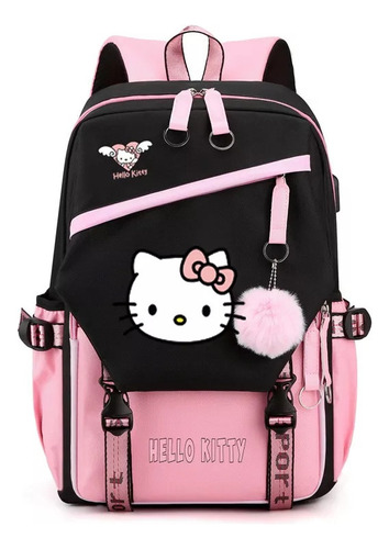 Bonita Mochila Escolar De Hello Kitty For Grados 3-6