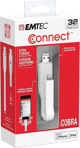 Emtec Icobra Usb 3.0 lightning, Blanco