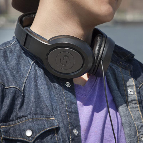 Fone De Ouvido Samson Sr350 Para Estudio Over-ear Cor Preto Preto