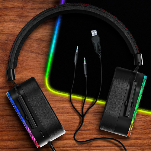 Headset Gamer Com Fio Xtrike-me Gh-606 Metallic Com Led Rgb
