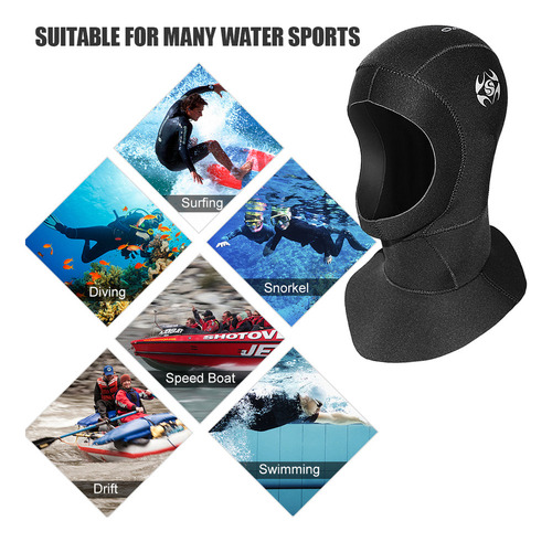 Gorro De Buceo Con Capucha, Traje De Neopreno Deportivo De N
