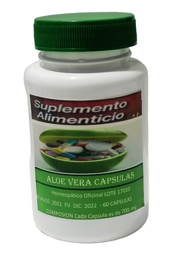 Aloe Vera 700 Mg 60 Capsulas - L a $63