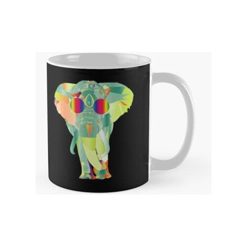 Taza Elefante Lleva Gafas, Hermoso Calidad Premium