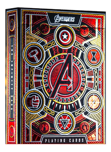 Cartas Marvel Avengers Rojo Ironman Red Luxury Cards Naipes 