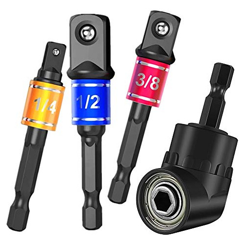 3pcs1/4 3/8 1/2 Vástago Hexagonal Impact Grade Driver ...