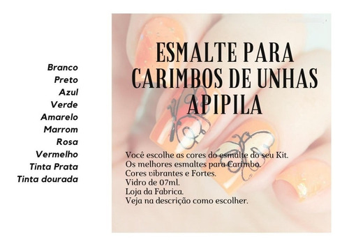 Imagem 6 de 6 de Kit 05 Esmaltes Para Carimbo + Recuperador Apipila