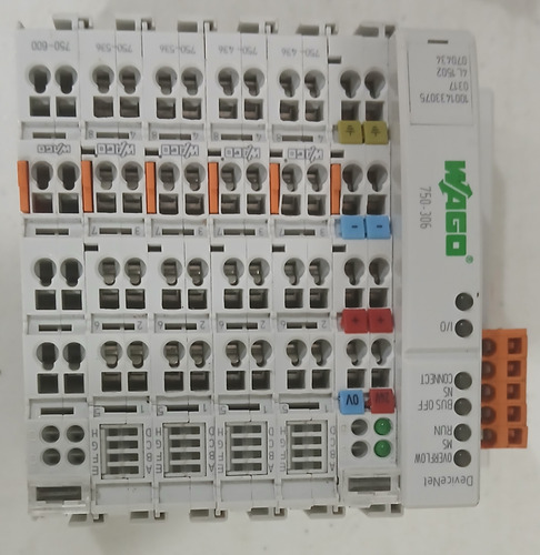 Wago 750-306 Devicenet Plc Module Con 750-436, 536 Y 600 (Usado)