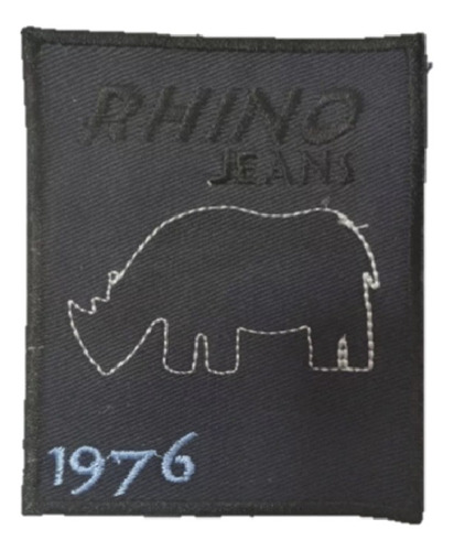Parche Aplique Aplicacion Bordado Rhino Azul Marino11x8cm.x1