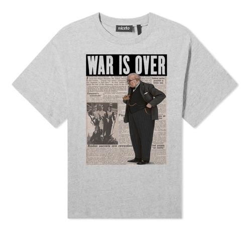 Remeras Segunda Guerra Mundial Churchill En Gris O Blanco