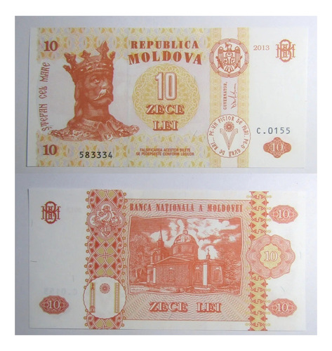 Moldavia Billete 10 Lei 2013 Pick 10 G Unc Sin Circular