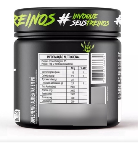 Pre Entreno Diabo Verde Ftw Beta Cafeina Taurina 300g