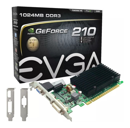 Placa Video Geforce Evga 210 1gb Ddr3 Vga Hdmi Dvi Oficina