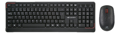 Kit Teclado Com Mouse Sem Fio Kw70bk Preto C3tech