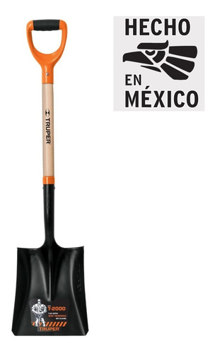 Imagen 2 de 4 de Pala T-2000 Cuadrada, Puño 'y', Mango 29-1/2' Truper 17161