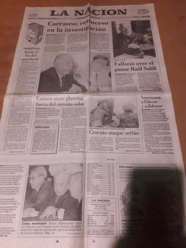 Tapa Diario La Nación 22 04 1994 Raúl Soldi Caso Carrasco 
