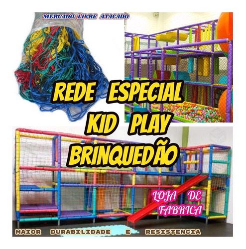 Rede Para Kid Play Malha 5 Soldada 11.00x3.40mts=37.40mts²