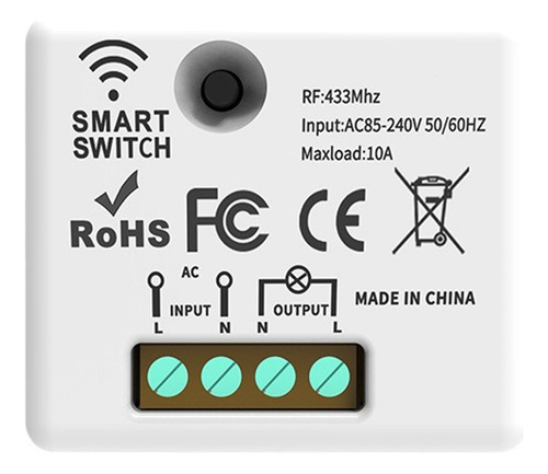 Modulo Rf433 + Interruptor 1 Tecla Sem Fio Controle Remoto