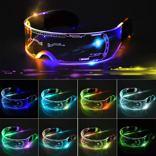 Gafas luminosas acrílicas LED de colores para fiesta y fantasía