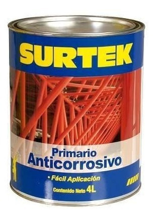 Esmalte Primario Anticorrosivo Rojo Óxido 4lt Sp50356 Surtek