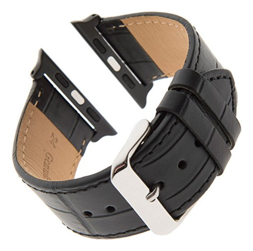 Gilden Gator-grain Calfskin Black Watch Strap F30-0124-smart