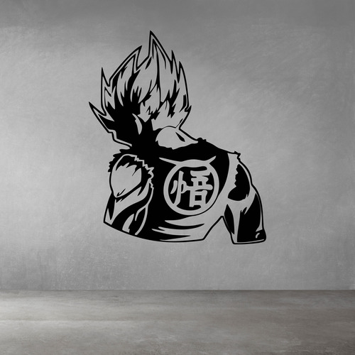 Vinilo Pared Decorativo Dragon Ball Z Goku Espalda 100x80cm