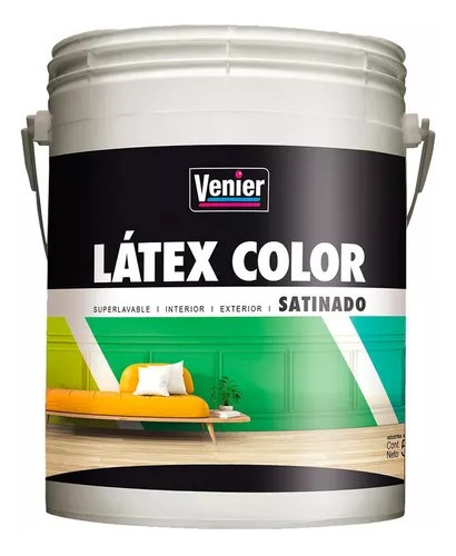 Latex Satinado Venier Interior Exterior X 4