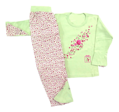 Pijama Invierno Infantil Nena Floreado 10135 Childrens