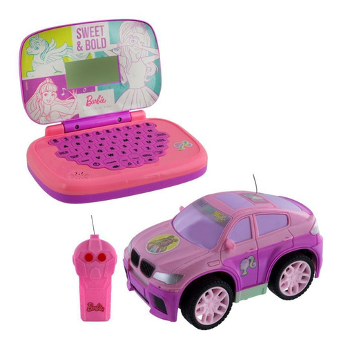 Kit Barbie - Veiculo Style Machine + Laptop Bilíngue