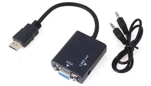 Adaptador VGA para HDMI Chinamate CM160 Preto Vídeo e Áudio