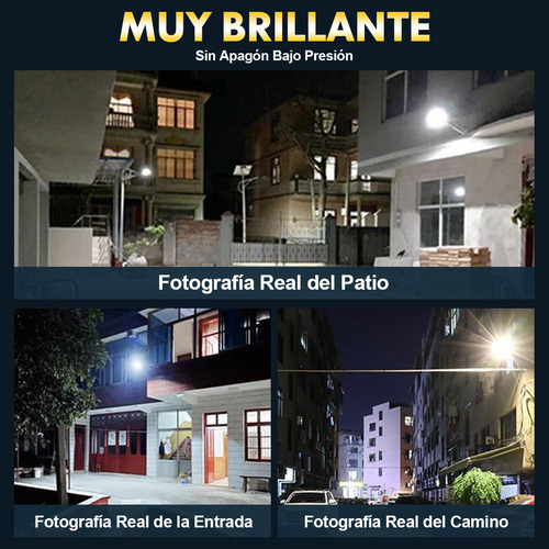 Lámpara Solar Exterior 288 Led Panel IP65 lmpermeable Sensor de Movimiento para Jardin Suburbano Garaje Alumbrado Luz