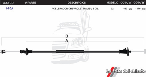 Chicote De Acelerador Chevrolet Malibu 2002