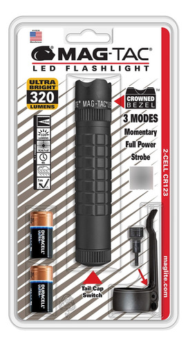 Maglite Mag-tac - Linterna Led Cr123 De 2 Celdas, Bisel Coro