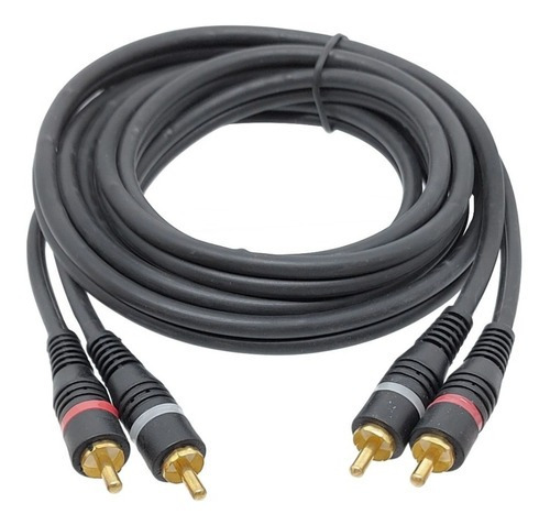 Cabo De Sinal 2 + 2 Rca Preto Od 5 Mm 2 Metros Mxt Carro