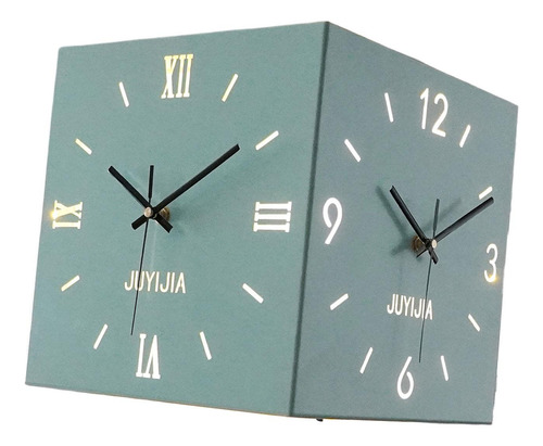 Reloj De Pared De De Doble Cara Con Adorno Silencioso Azul
