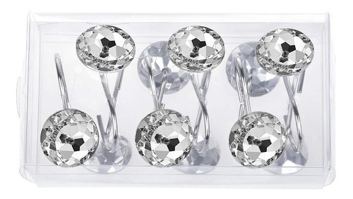 Set X12 Argolla Acero Para Cortina Baño Diamante