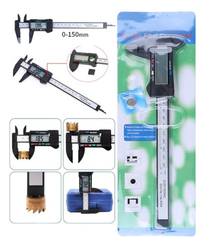Calibrador Digital Vernier Fibra De Carbono 150mm + Pila