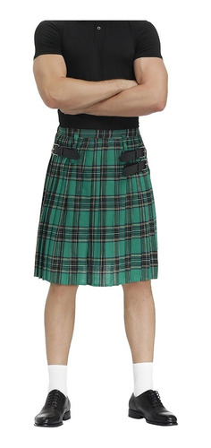 Pantalones Para Hombre Kilt Tradicional Cinturón A Cuadros P