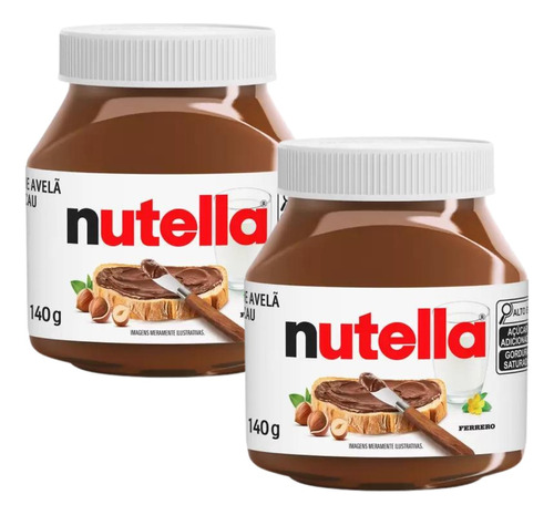 Creme De Avelã Nutella Pote Com 140g- 2 Unidades