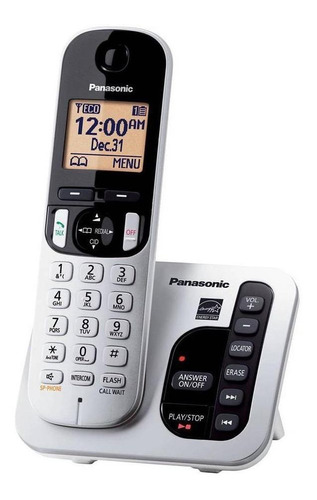 Imagen 1 de 2 de Teléfono inalámbrico Panasonic KX-TGC222 plateado
