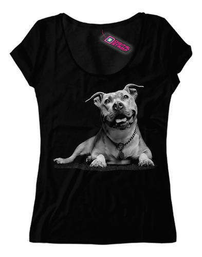 Remera Mujer Perro Pitbull  Ca125 Dtg Premium