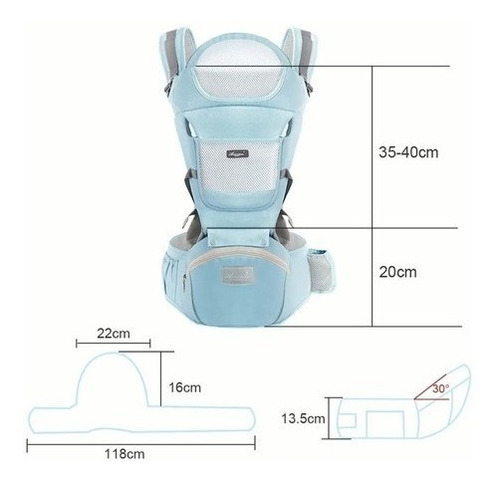 Imagen 7 de 8 de Mochila Porta Bebes Ergonómica Asiento Multifuncional 6 En 1