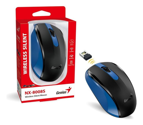 Mouse Inalambrico Genius Silent Azul - Nx-8008s