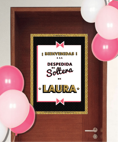 Cartel De Bienvenida Despedida Personalizado Nombre Novia