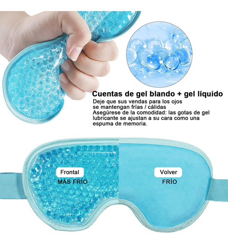 Máscara Para Ojos De Dormir Reutilizable Gel Frío O Caliente