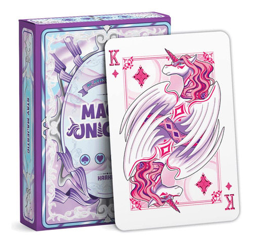 Juego De Cartas Magicas De Unicornio Lindo Con Tematica De A