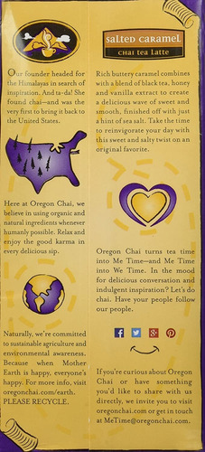 Oregon Chai Té Chai Latte Concentrado, Salados Caramelo, De
