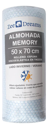 Almohada Memory Doble Función Zee Dreams 50x70