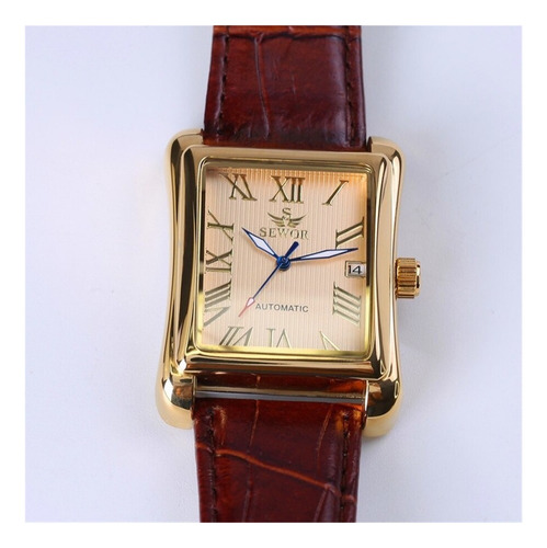 Nuevo Reloj Automático Retro Rectangular De Lujo Sewor