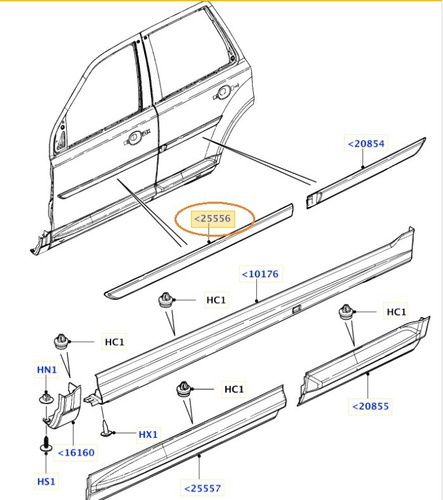 Friso Porta Dianteira Esquerda Freelander 2